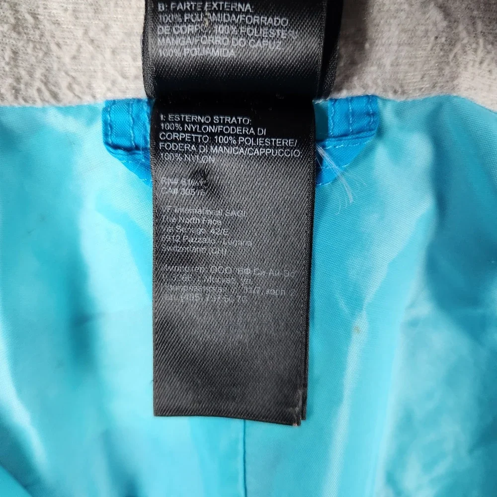 The North Face HyVent Jacket Girls M 10/12 Blue Hooded Rain Shell Hiking Outdoor - Picture 11 of 16